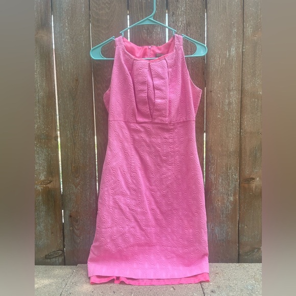 TAYLOR Women’s Pink Boat Neck Pencil Dress Knee Length Quilted Size 6 - Picture 1 of 8